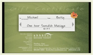 Ahhhmmm gift certificate Ahhhmmm gift certificate